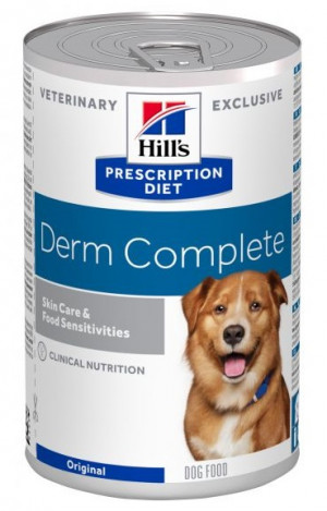 HILLS PD Hill's PRESCRIPTION DIET Derm Complete - konservi suņiem 370g 4+1 dāvana