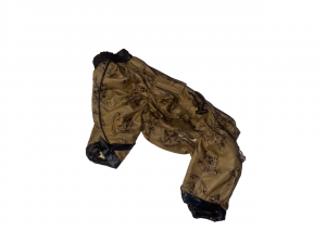 Apģērbs suņiem - Gai&scaron;i brūns ar sunī&scaron;u printu un rāvējslēdzi (meitenēm)