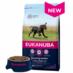 Eukanuba Puppy & Junior Large Breed Chicken - sausā barība lielo &scaron;ķirņu kucēniem 3kg