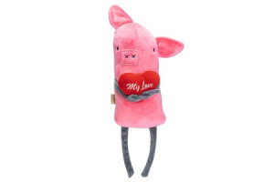 Beeztees valentīndiena Plī&scaron;a rotaļlieta suņiem - cūka 45x15x10 cm, rozā