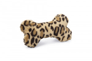 Beeztees Plī&scaron;a rotaļlieta suņiem - kaulns 18x13x3cm, leopards