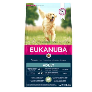 Eukanuba Adult Large Breed Lamb & Rice - pieaugu&scaron;iem lielo &scaron;ķirņu suņiem ar jēru un rīsiem 2.5kg