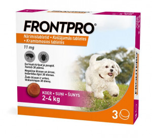 FRONTPRO 11MG KO&Scaron;Ļ TABL SUŅIEM (2-4KG) S N1 (1 tablete)