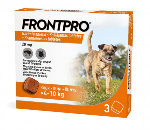 FRONTPRO 28MG KO&Scaron;Ļ TABL SUŅIEM (>4-10KG) M N1 (1 tablete)