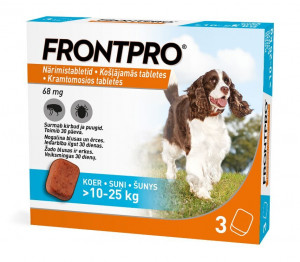 FRONTPRO 68MG KO&Scaron;Ļ TABL SUŅIEM (>10-25KG) L N1 (1 tablete)
