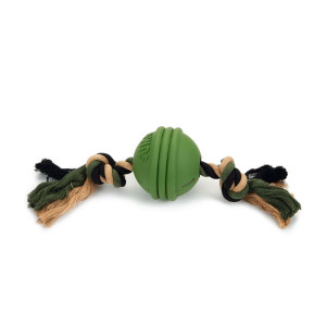 Beeztees Rotaļlieta sunim - virve ar bumbu Sumo firt ball, zaļa krāsa