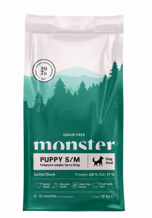 Monster Dog Grain Free Puppy S/M Lamb&Duck 12kg