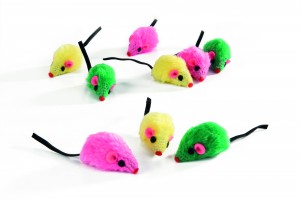 Beeztees plīša pele 9 gb. 5 cm