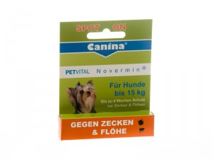 Canina Petvital Novermin Dog 15 2ml - bioloģiskais spot-on pret ektoparazītiem