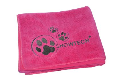 Show Tech Microfibre Towel - Mikrošķiedru dvielis ar izšuvumiem, rozā