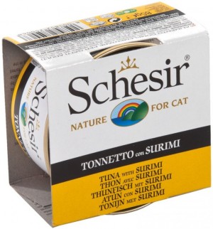 Schesir konservi kaķiem gabaliņi želejā  TUNCIS UN SURIMI 85g