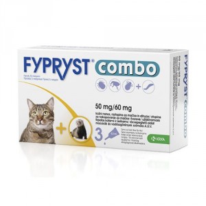 Fypryst Combo Spot-on pretparazitāri pilieni kaķiem un seskiem blusu, ērču, utu novēršanai 50 mg/60 mg N3 Cena norādīta par 1gab.