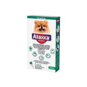 Ataxxa 200 mg/40 mg pretparazitāri pielieni (pipetes) suņiem līdz 4 kg N1