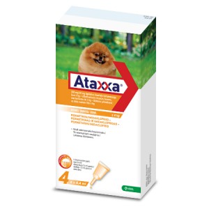 Ataxxa 200 mg/40 mg pretparazitāri pielieni  (pipetes) suņiem līdz 4 kg N4 Cena norādīta par 1gab.