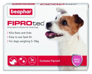 Beaphar FIPROtec® Spot-On 67mg šķīdums (pipete) pret blusām un ērcēm pilināšanai uz ādas maziem suņiem N1
