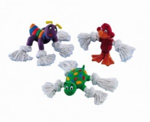 Nobby lateksa rotaļlieta ar virvēm suņiem 12-14cm