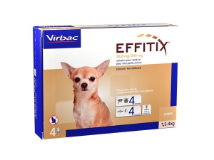 EFFITIX VIRBAC spot on pilieni maza auguma (1,5-4 kg) suņiem N4