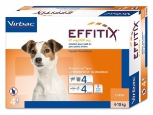 EFFITIX VIRBAC spot on pilieni neliela auguma (4 - 10kg) suņiem N4