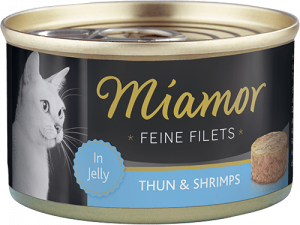 Miamor Feine Fillets 12 x 185g Filejas gabaliņi želejā ar tunci un garnelēm