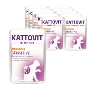 Kattovit Sensitive Huhn diētiskā konservēta barība kaķiem ar pārtikas alerģijām 24 x 85g