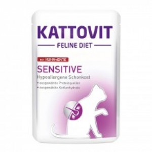 Kattovit Sensitive Ente diētiskā konservēta barība ar pīli kaķiem kaķiem ar pārtikas alerģijām 85g