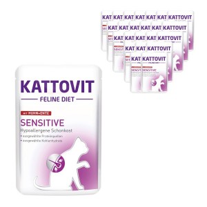 Kattovit Sensitive Ente diētiskā konservēta barība ar pīli kaķiem kaķiem ar pārtikas alerģijām 24 x 85g