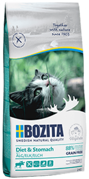 Bozita Feline Grain Free Diet & Stomach - sausā barība kaķiem 2kg