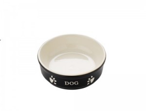 Nobby - keramikas bļoda ''DOG'', melna/bēša