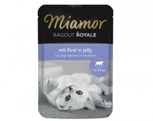 Miamor Ragout Royale 100g Konservi želējā kaķēniem ar liellopu