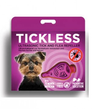 Tickless Pet ultraskaņas repelenta ierīce ērču atbaidīšanai, rozā