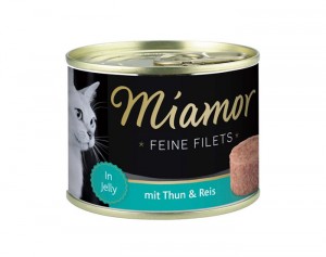 Miamor Feine Fillets 185g Filejas gabaliņi želejā ar tunci un rīsiem