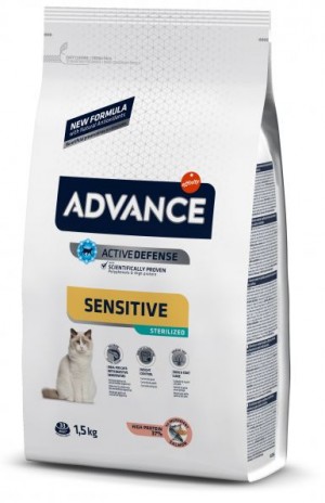 ADVANCE CAT ADULT STERILIZED SENSITIVE S&B  sausā barība kaķiem  400g