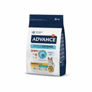 ADVANCE CAT ADULT STERILIZED SENSITIVE S&B sausā barība kaķiem  3 kg