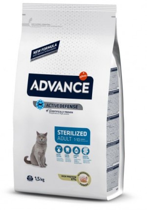 ADVANCE CAT ADULT STERILIZED TURKEY   sausā barība kaķiem  1.5 kg