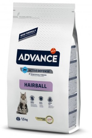 ADVANCE CAT HAIRBALL sausā barība kaķiem  1.5 kg