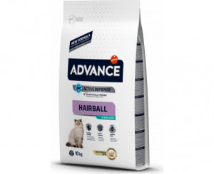 ADVANCE CAT STERILIZED HAIRBALL TURKEY & RICE sausā barība kaķiem 10kg