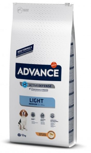 ADVANCE DOG MEDIUM LIGHT  sausā barība suņiem 12 kg