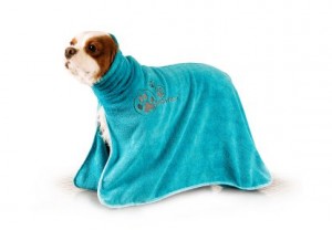 Show Tech+ Dry Dude Intermediate Turquoise Pet Towel For Dogs And Cats - Mikrošķiedru dvielis ar izšuvumiem ar kapuci ,tirkīza krāsā