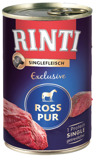 Rinti Singlefleisch Exclusive"Ross Pur" konservi suņiem ar pārtikas alerģijām 400g
