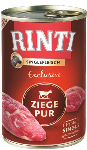 Rinti Singlefleisch Exclusive"Ziege Pur" konservi suņiem ar pārtikas alerģijām 400g