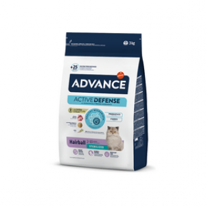 ADVANCE CAT STERILIZED HAIRBALL TURKEY & RICE  sausā barība kaķiem 3kg