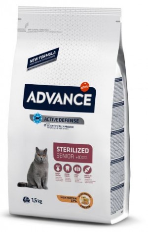 ADVANCE CAT ADULT STERILIZED SENIOR sausā barība kaķiem (10+) 10kg