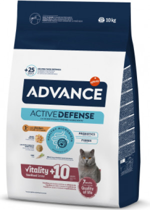 ADVANCE CAT ADULT STERILIZED SENIOR sausā barība kaķiem (10+) 10kg