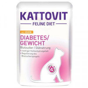 Kattovit Diabetes Huhn diētiskā konservēta  barība ar vistu 24x85g