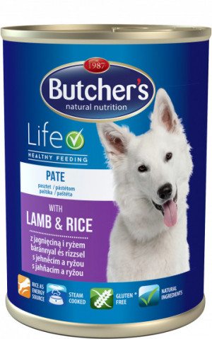 Butcher's WCD Rice Recipe with Lamb&Rice Pate Dog 390g