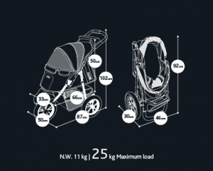 Innopet Buggy Comfort EFA Black/Silver Melni ratiņi mājdzīvnieku pārvadāšanai